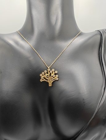 Alternative view of Yellow Gold tree of life Pendant 14k